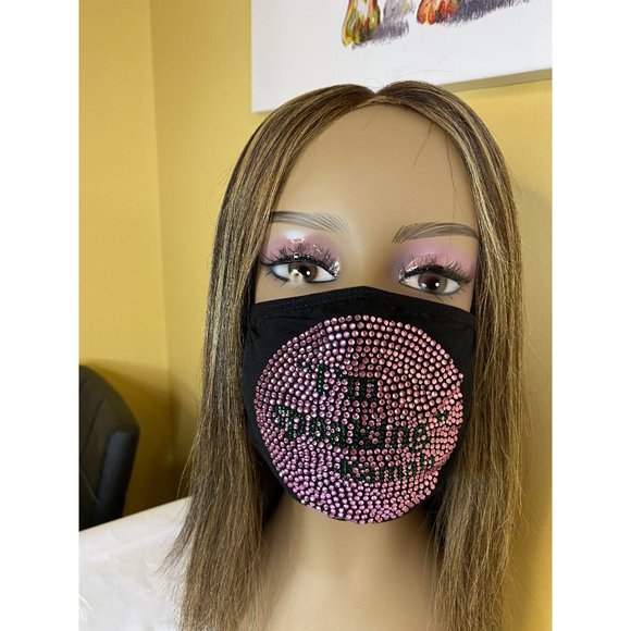 Kamala Harris I'm Speaking Bling Face Mask Pink - Picture 8 of 11